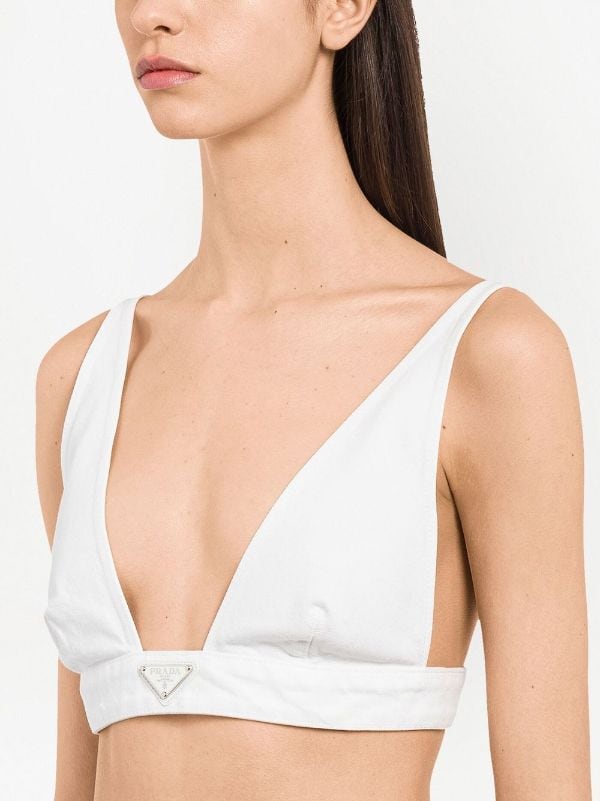 Prada triangle-logo Bralette - Farfetch