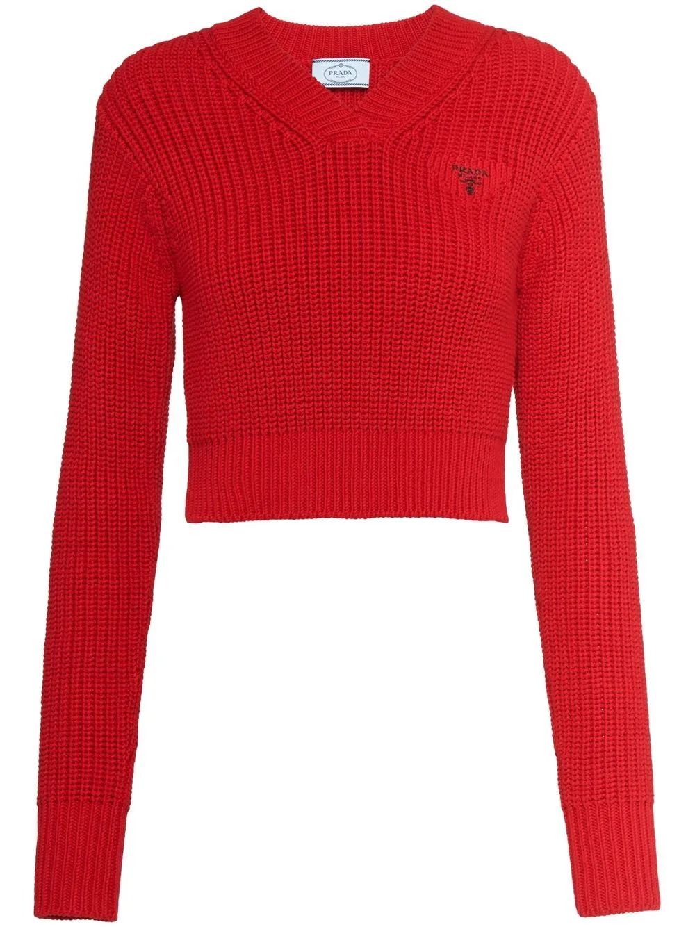 

Prada ribbed-knit V-neck jumper - Red