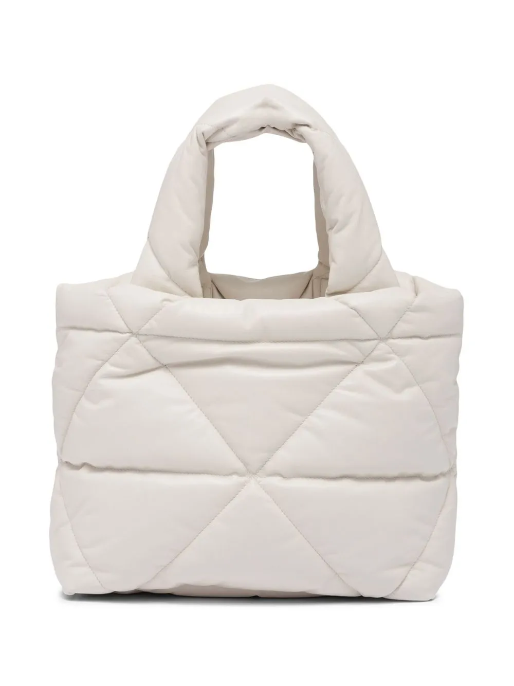Prada Logoembellished Quilted Tote Bag In White ModeSens