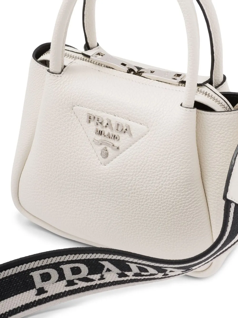 関税送料無料 PRADA ロゴプリント ミニバケットバッグ Prada Re-edition レザーミニバッグ | ニュートラル | FARFETCH JP