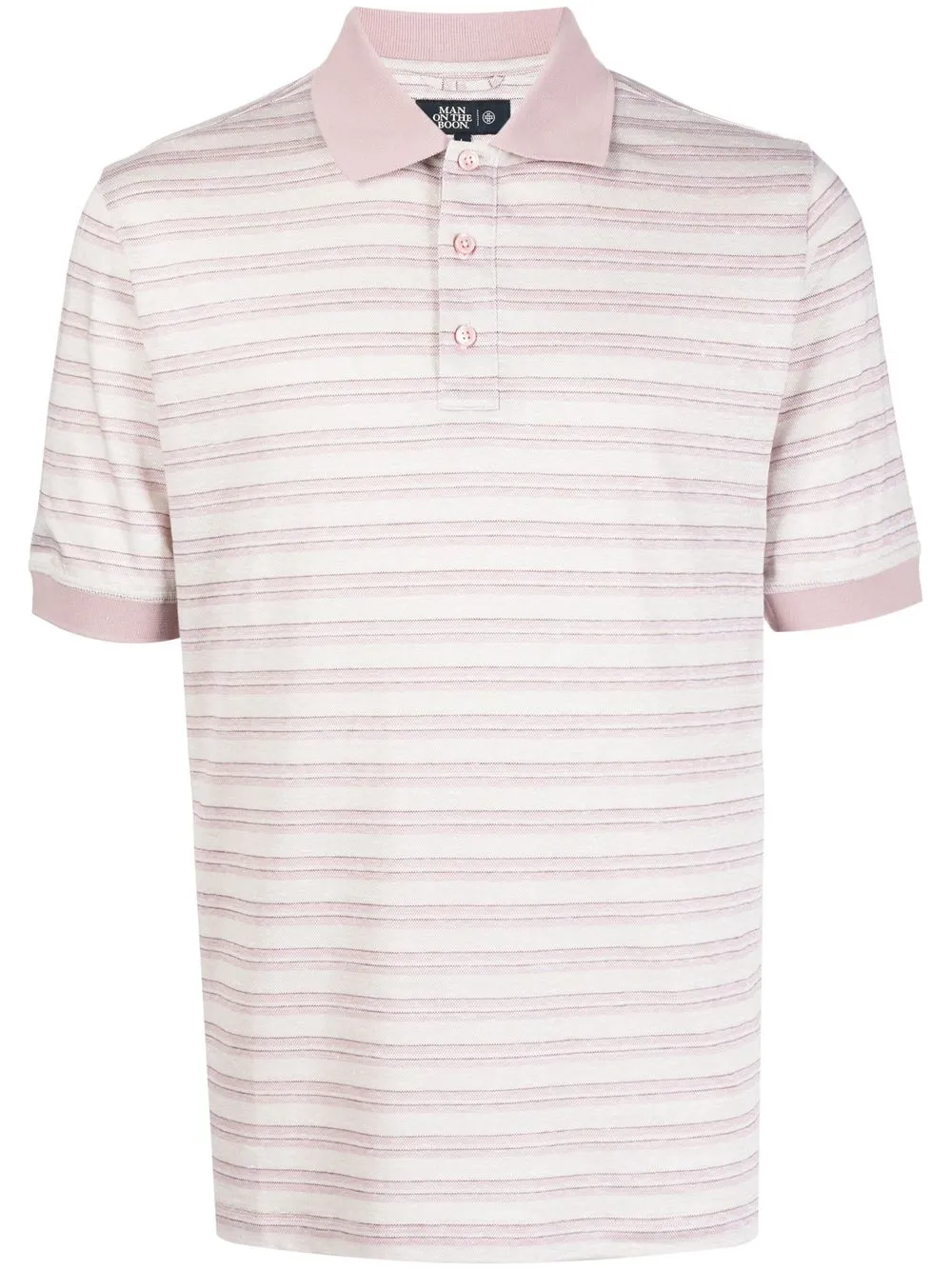 

Man On The Boon. playera tipo polo a rayas estampadas - PINK