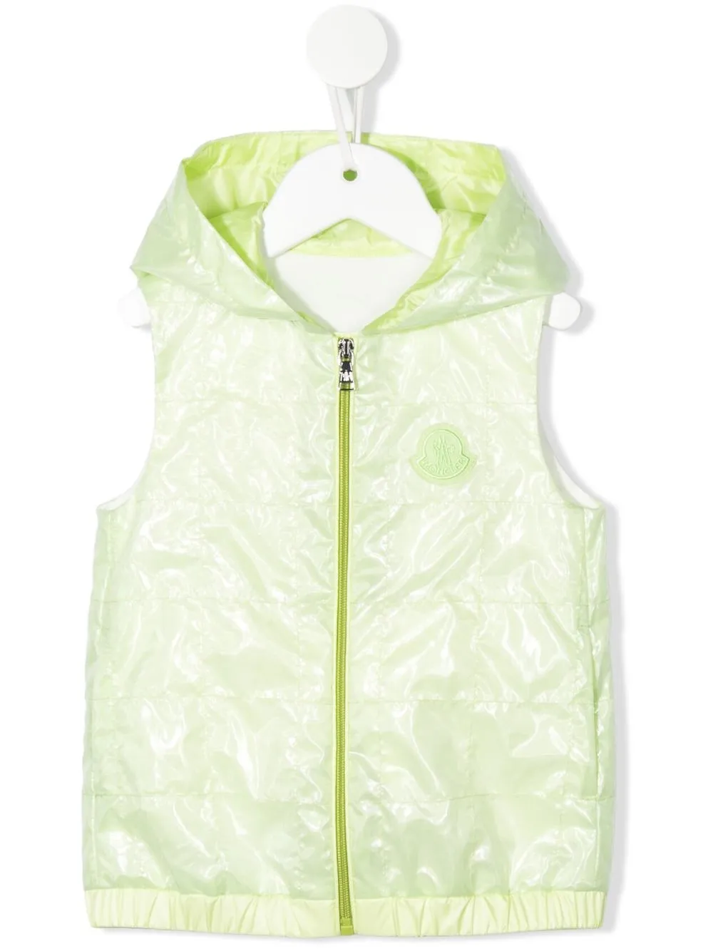 

Moncler Enfant chaleco con capucha y parche del logo - Verde