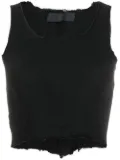 Marc Le Bihan raw-edge cropped top - Black