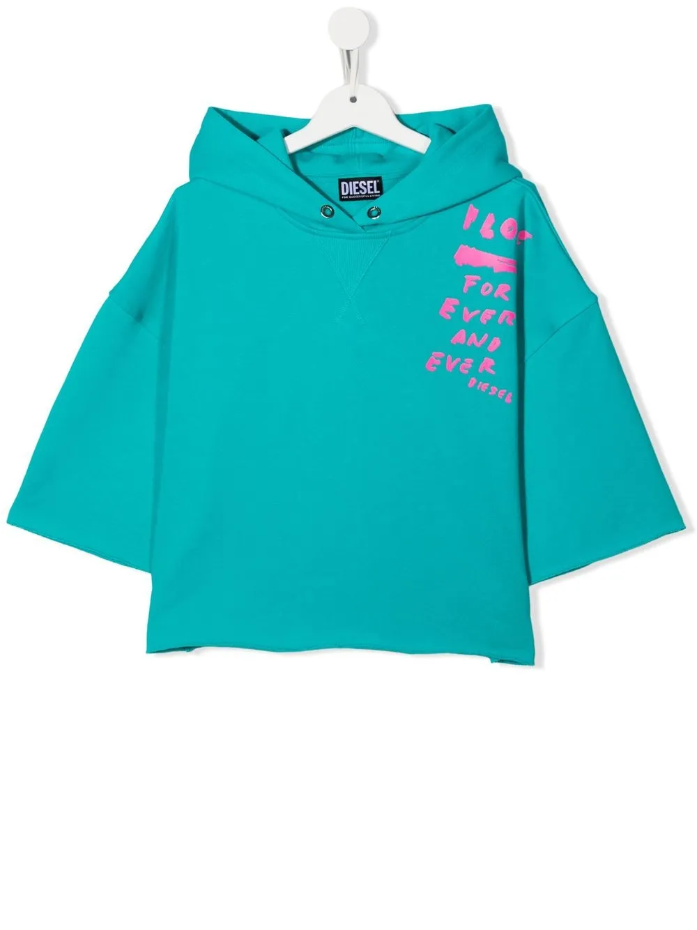 

Diesel Kids TEEN slogan-print cropped hoodie - Blue
