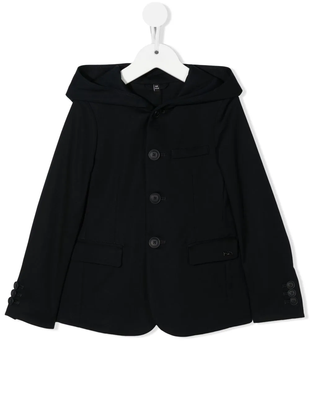 

Emporio Armani Kids abrigo con capucha y placa del logo - Azul