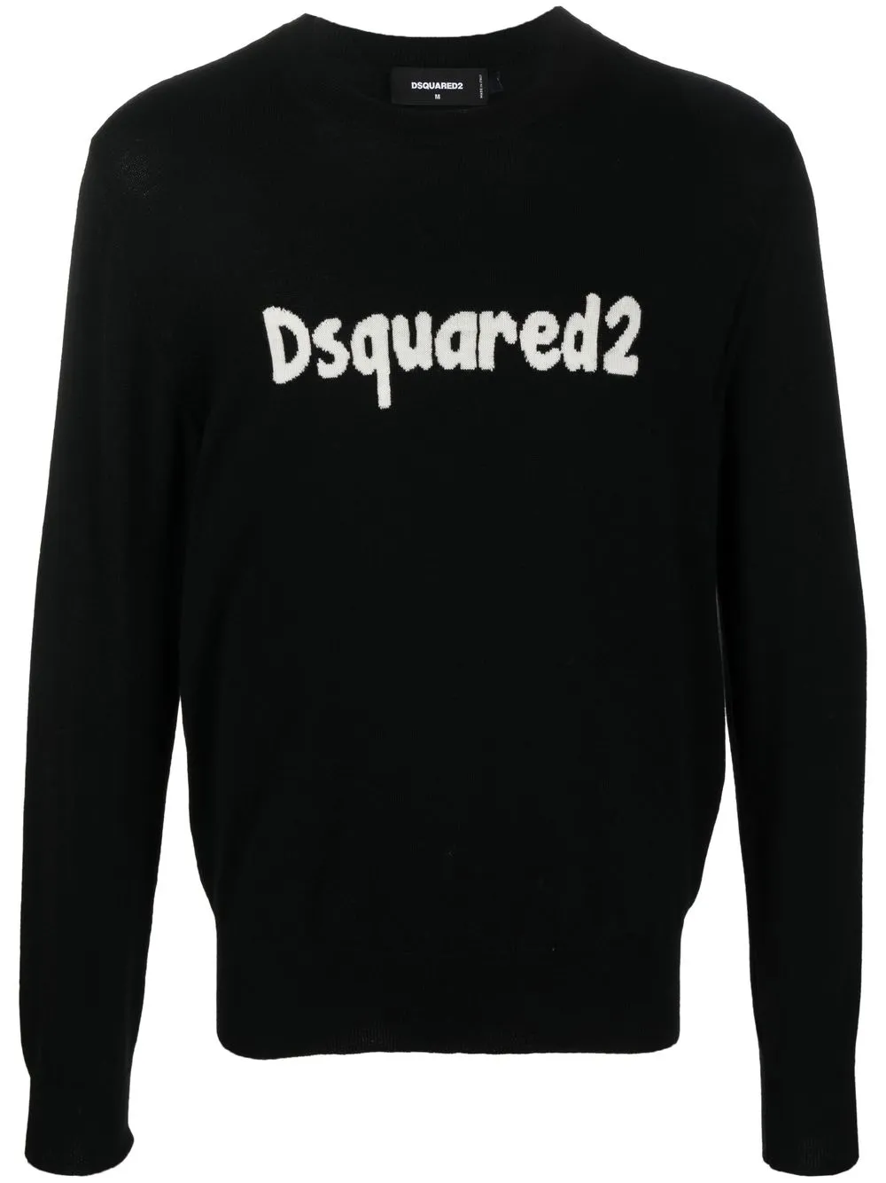 

Dsquared2 suéter con logo en intarsia - Negro