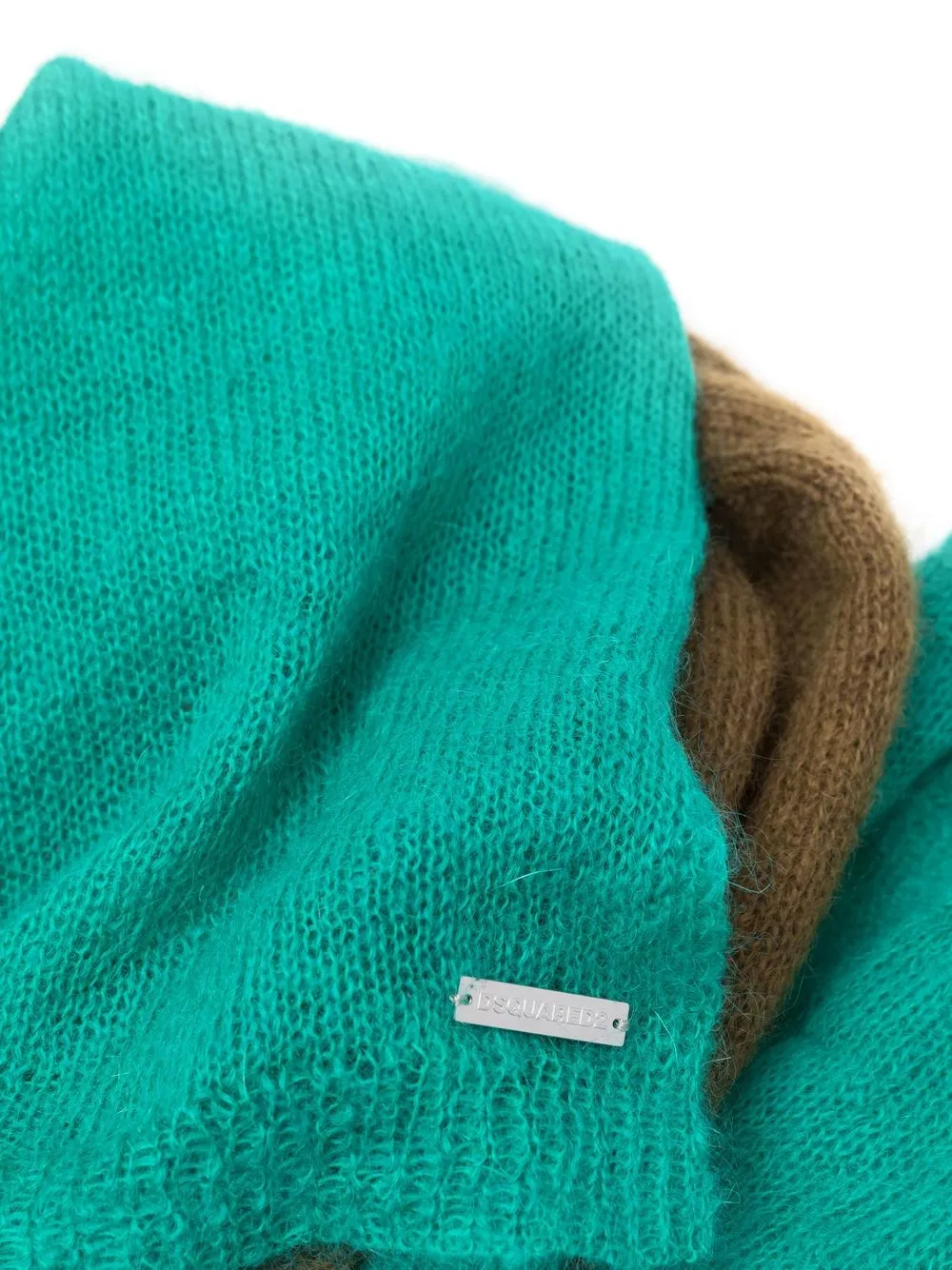 Dsquared2 Knitted Patchwork Scarf In Green