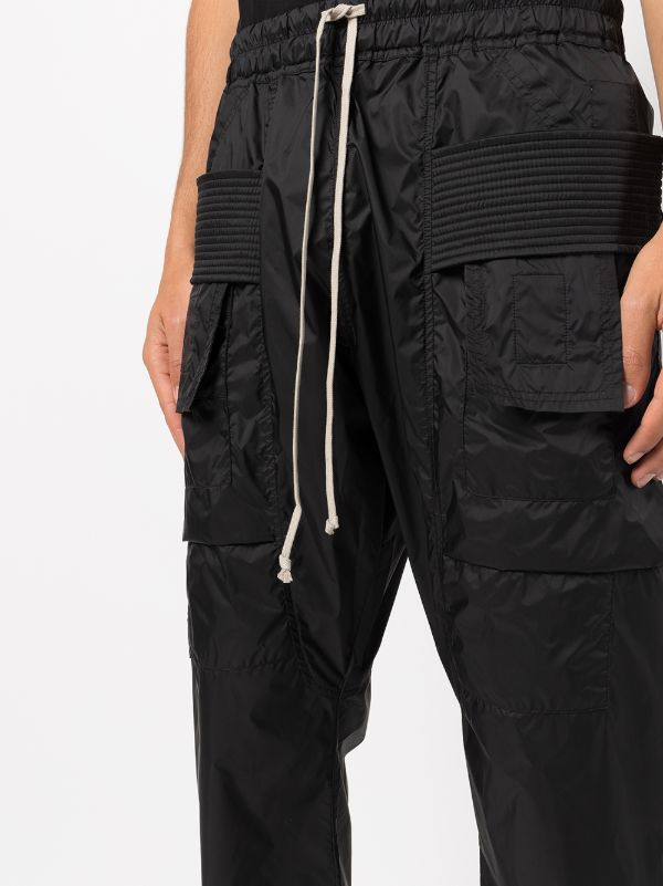 black cropped combat trousers