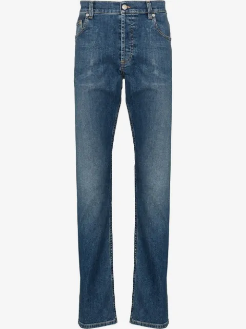 Alexander McQueen jeans rectos con logo bordado