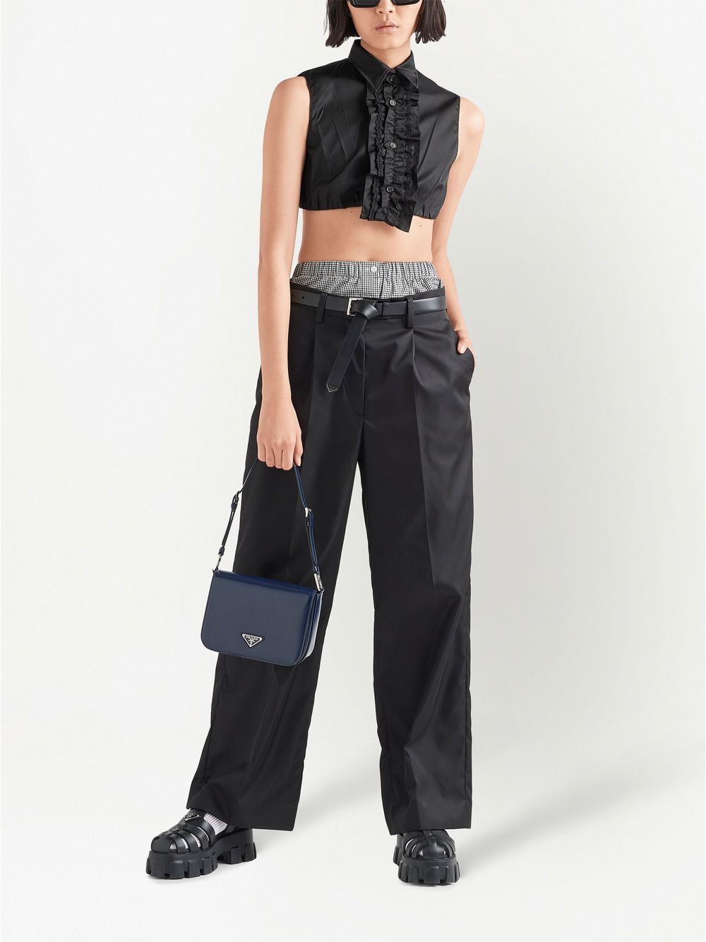 Prada Cropped blouse - Zwart