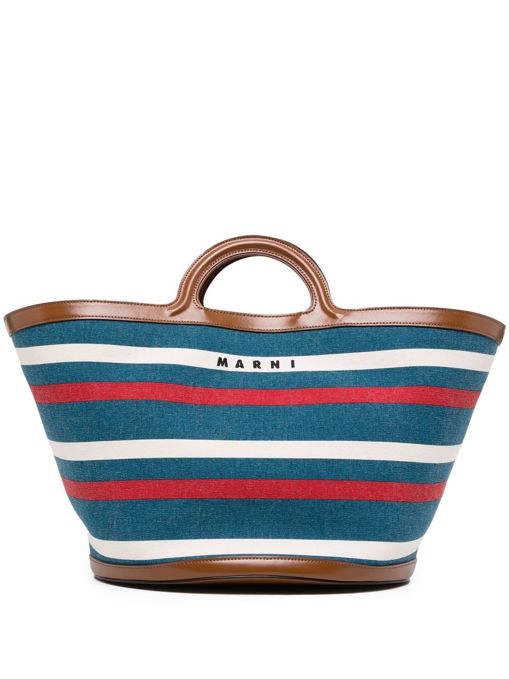 Marni Striped Top Handle Tote Bag Farfetch 