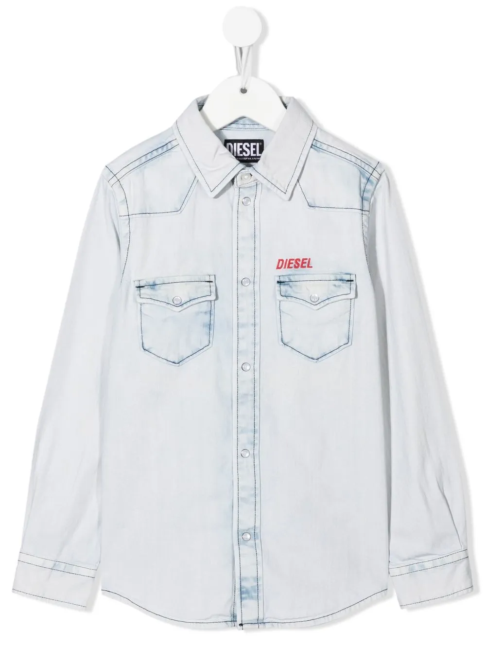 

Diesel Kids camisa con logo bordado - Azul