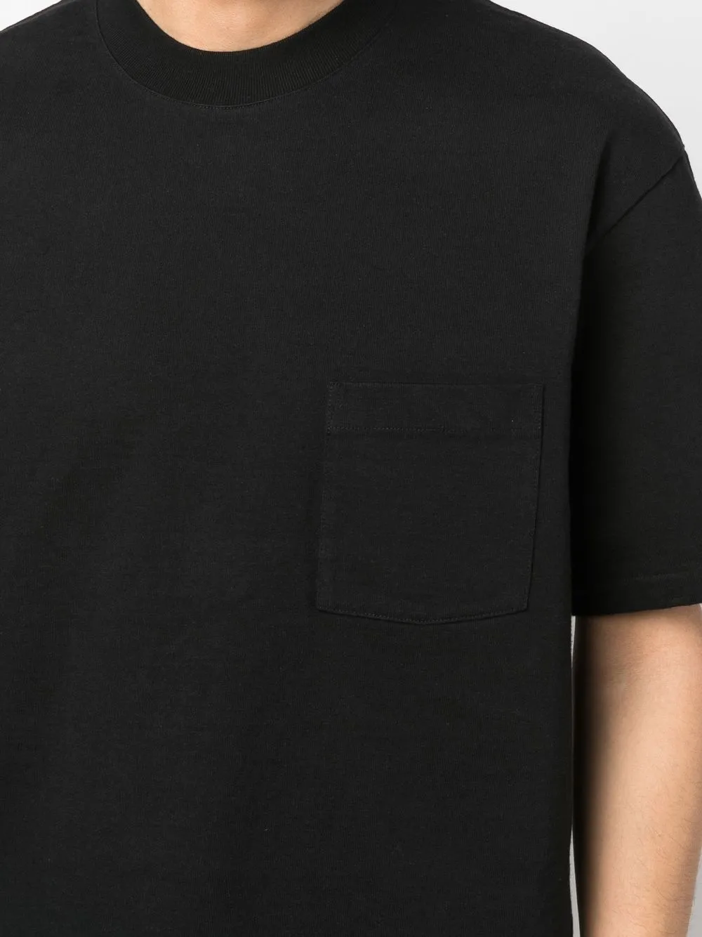 Auralee Stand-up Cotton T-shirt In Black