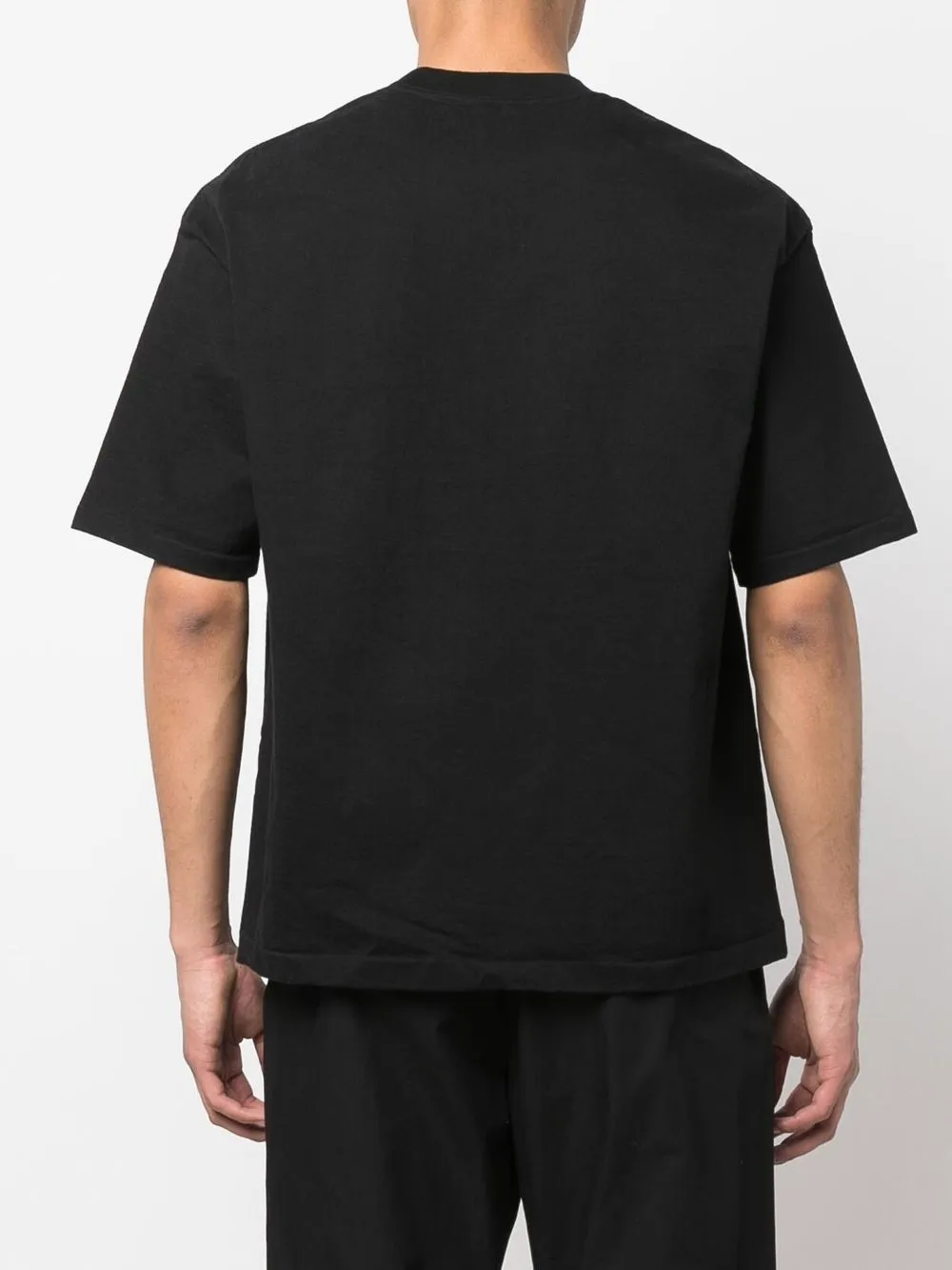 Auralee Stand-up Cotton T-shirt In Black