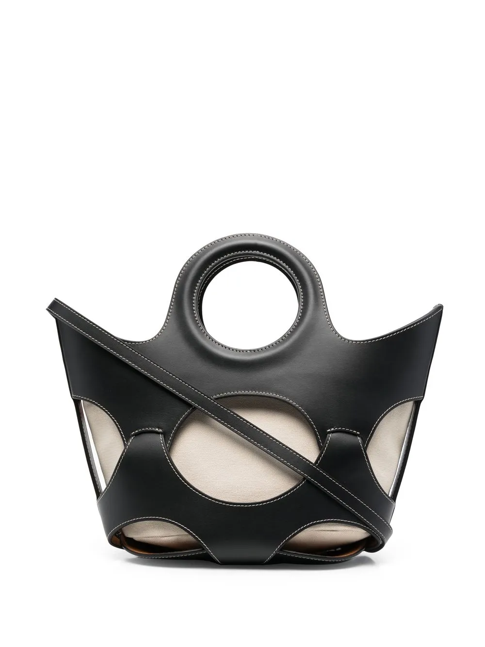 

Hereu leather cut-out bucket-bag - Black