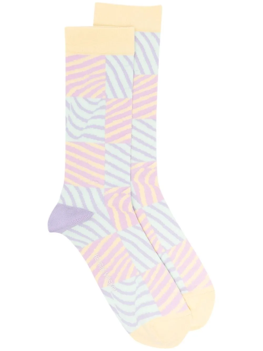 Henrik Vibskov Tiger-print Ankle Socks In Yellow