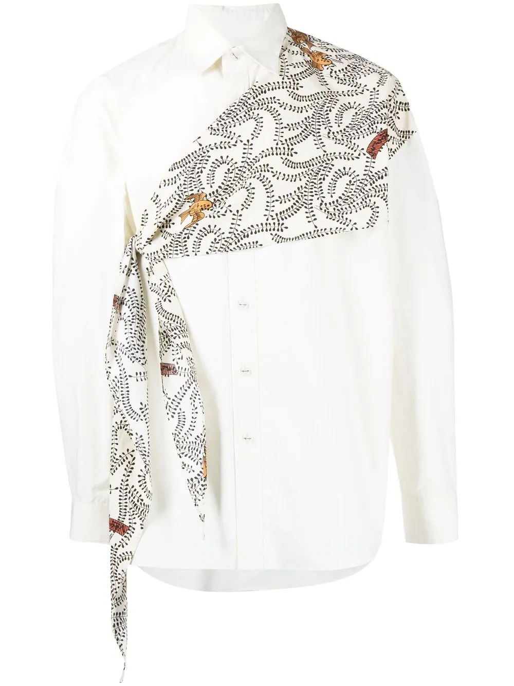 

Yoshiokubo hankerchief-detail long-sleeve shirt - Neutrals