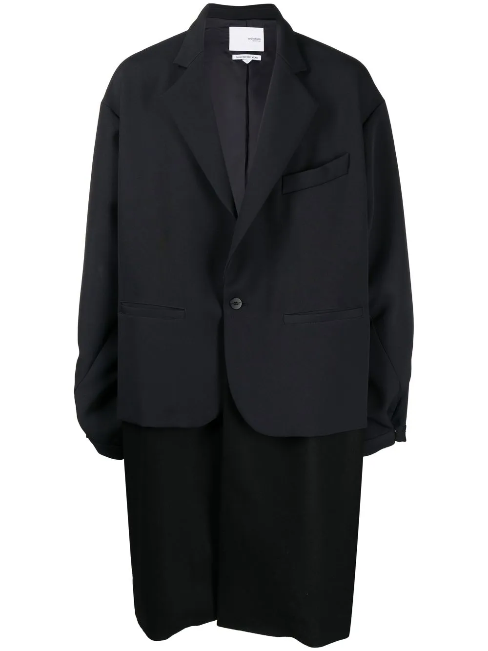

Yoshiokubo layered single button coat - Blue