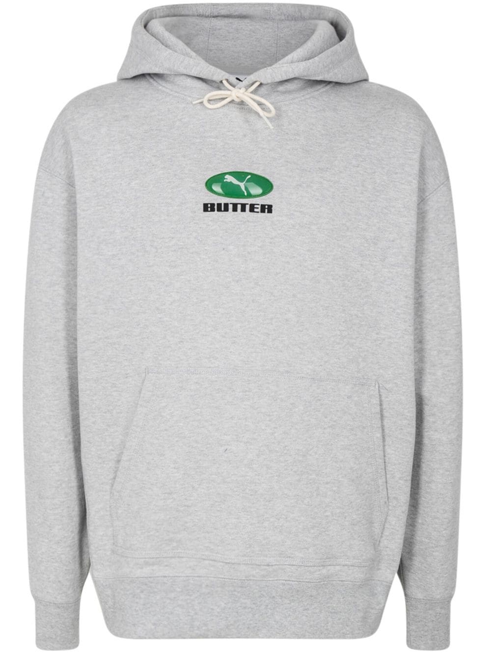 Puma X Butter Goods Logo Hoodie In Light Gray Heather