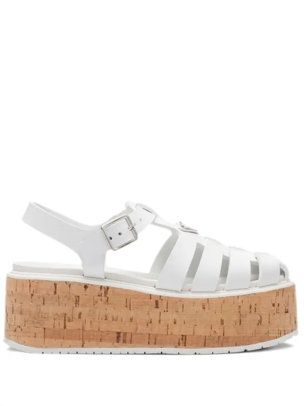 Prada Platform Wedge Sandals - Farfetch