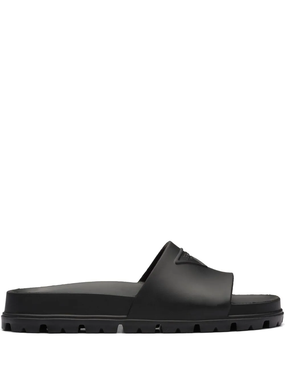 

Prada sandalias con logo en relieve - Negro