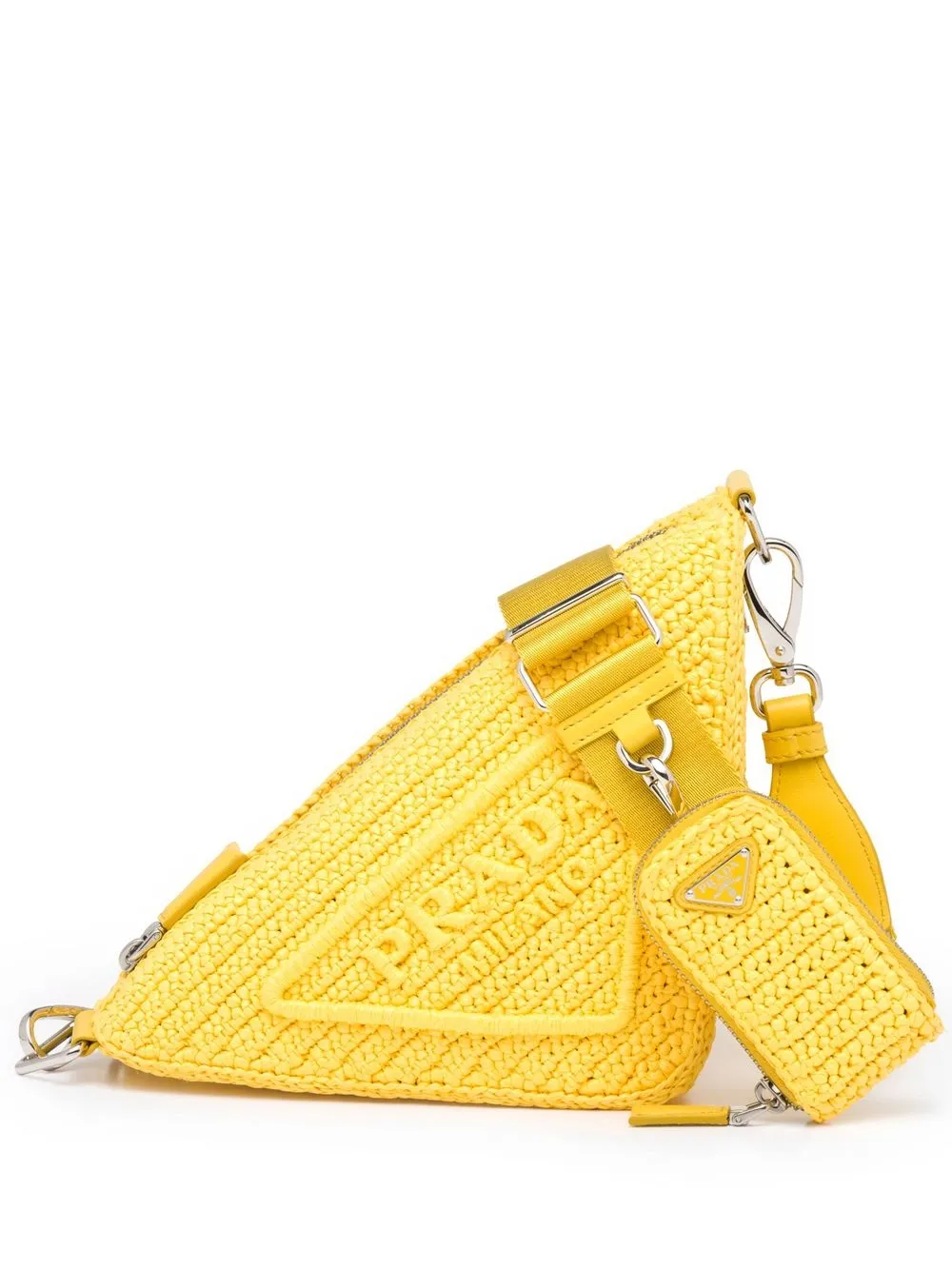 Prada Raffia Triangle Shoulder Bag - Farfetch