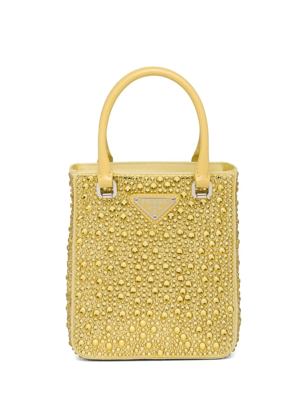 

Prada tote pequeño con detalles de cristal - Amarillo