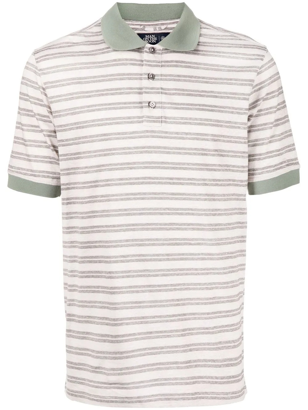 

Man On The Boon. playera tipo polo con rayas estampadas - Neutro