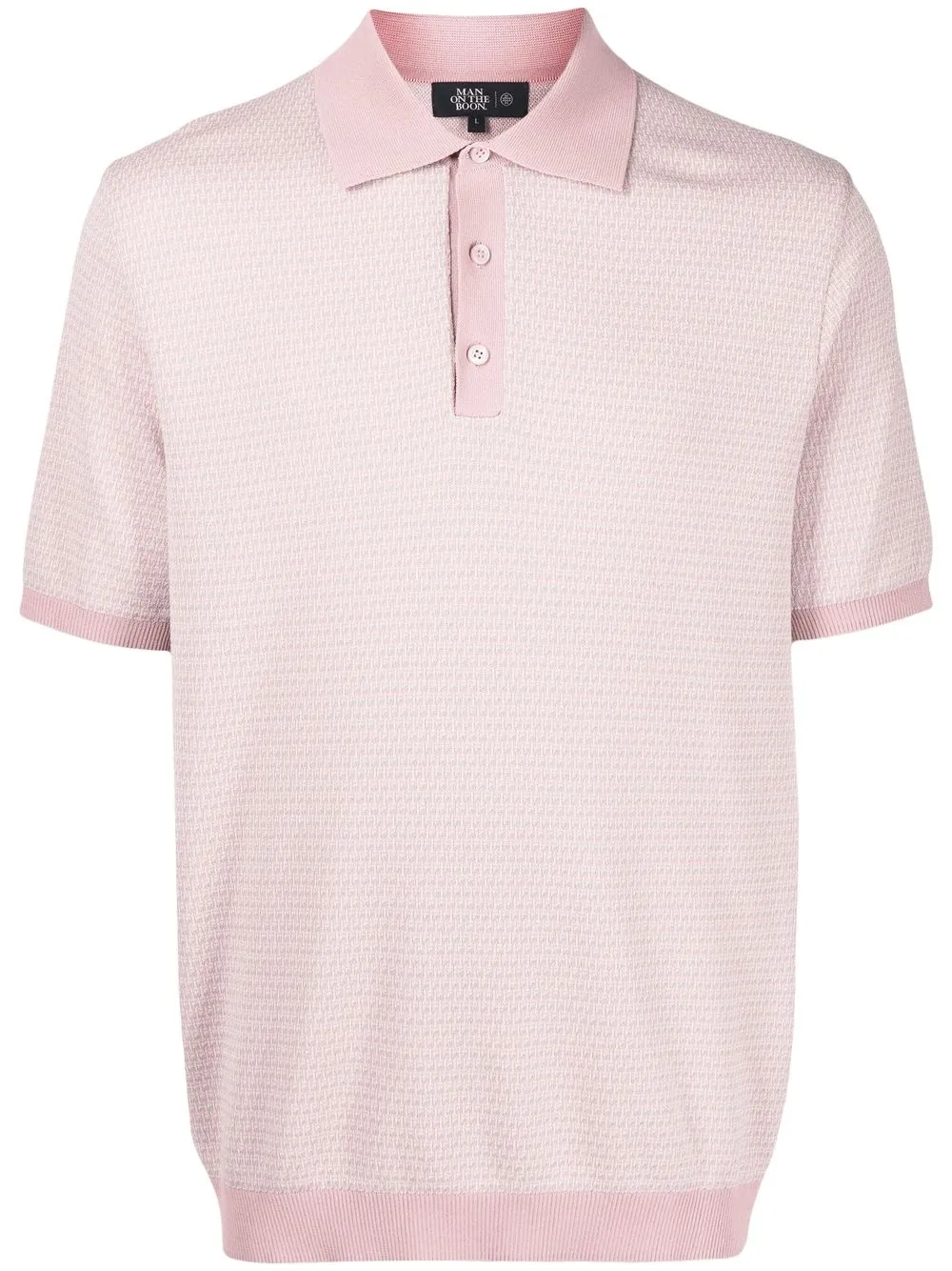 

Man On The Boon. patterned jacquard polo shirt - Pink