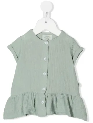 TEDDY & MINOU frilled-hem Cheesecloth Dress | Green | FARFETCH GE