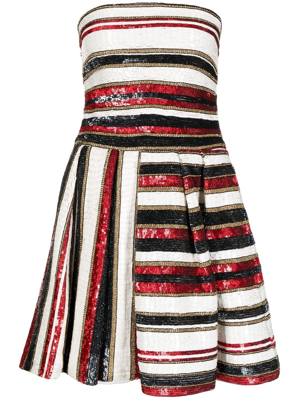 sequinned stripe-print mini dress