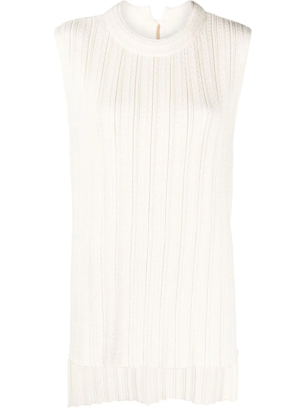 Jil Sander Knitted Side-slit Top In Nude