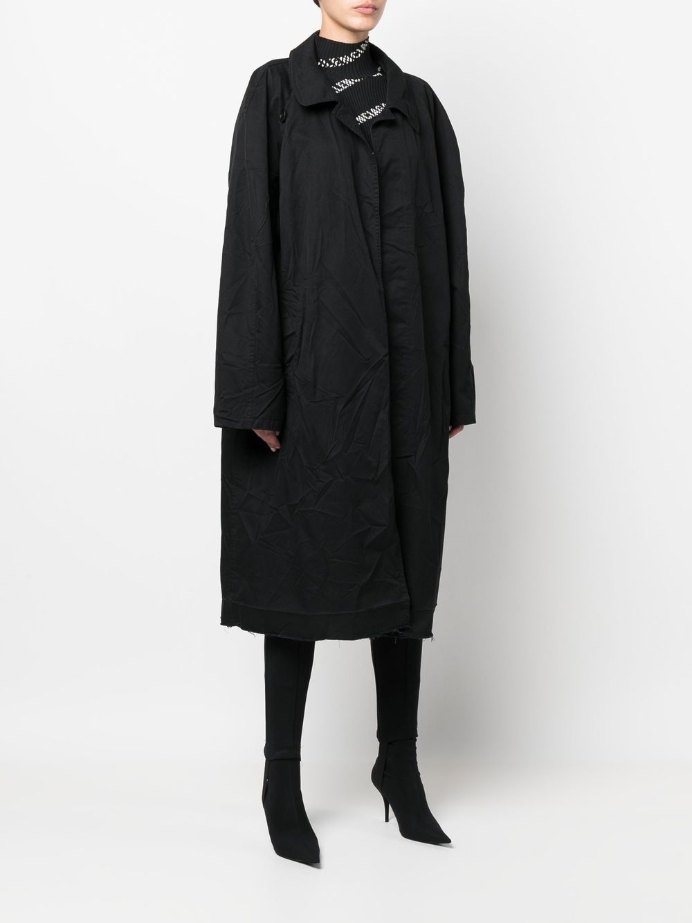 Balenciaga Trenchcoat met gerafelde afwerking Zwart