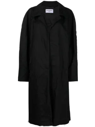 Balenciaga カットオフエッジ トレンチコート | ブラック | FARFETCH JP
