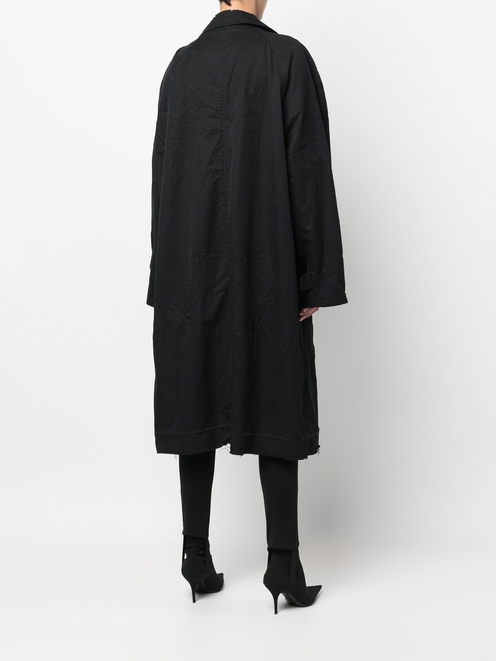 Shop Balenciaga Raw-edge Trench Coat In Black