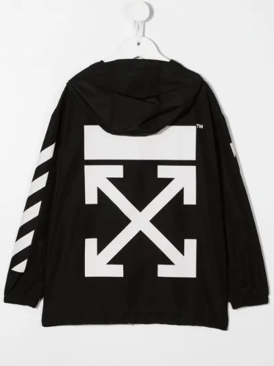 logo-print hoodie | Off-White Kids 