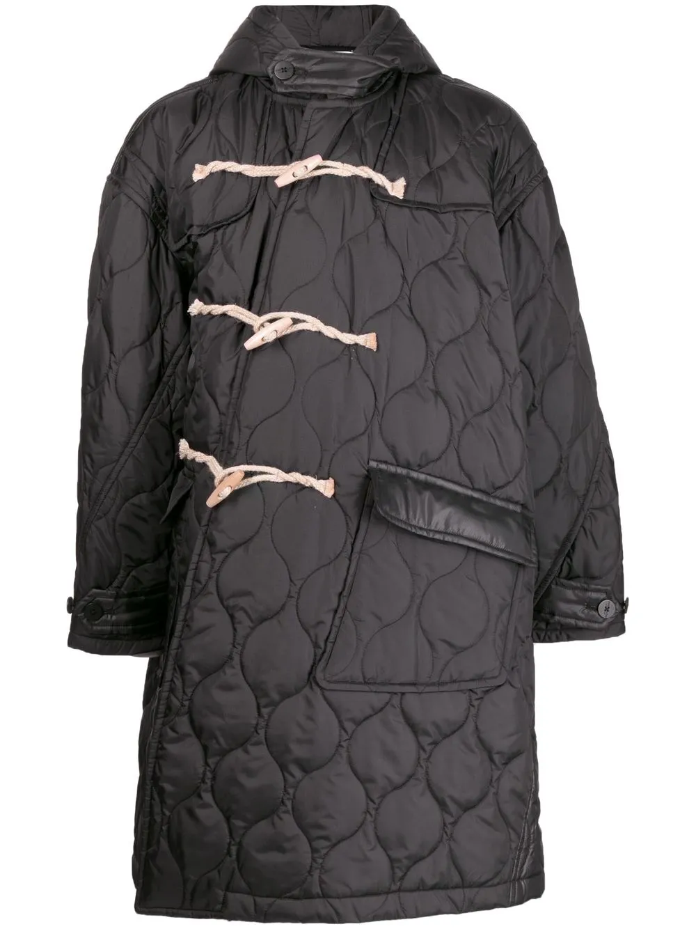 

Yoshiokubo padded hooded duffle coat - Black