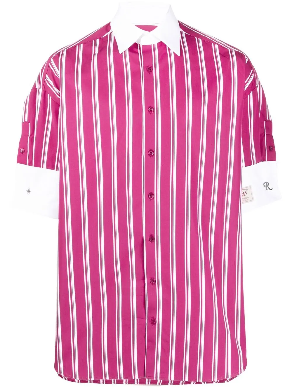 

Raf Simons camisa con rayas estampadas - Rosado