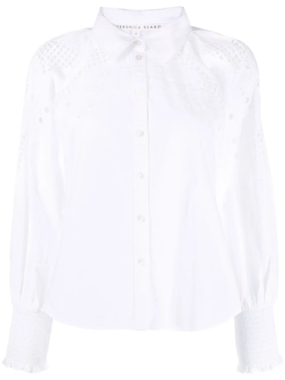 

Veronica Beard camisa con bordado inglés - Blanco