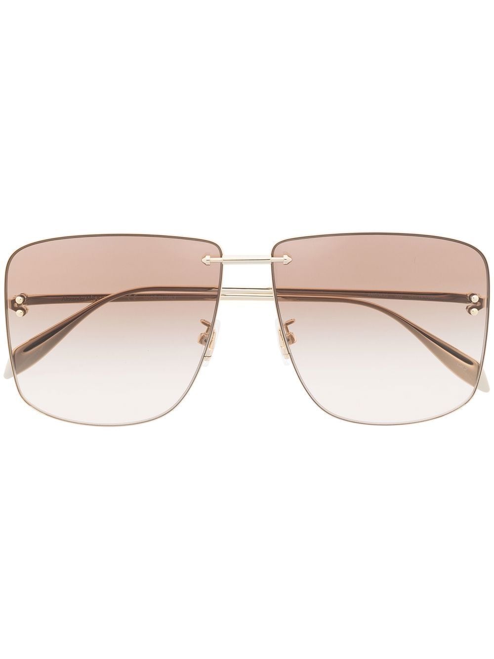 

Alexander McQueen Eyewear lentes de sol con armazón cuadrada - Dorado