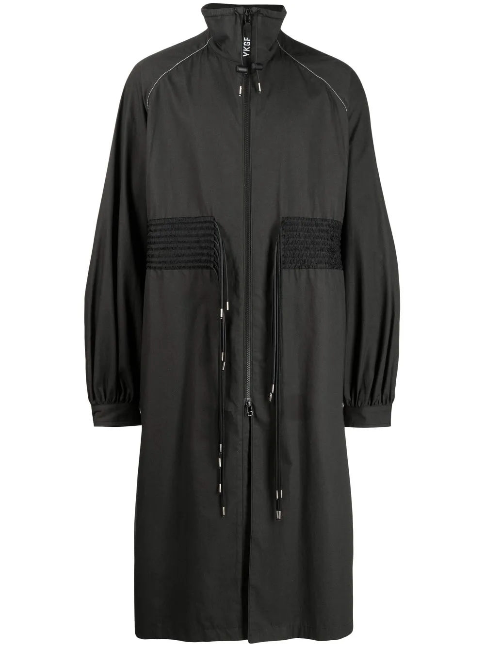 

Yoshiokubo belted high-collar coat - Black
