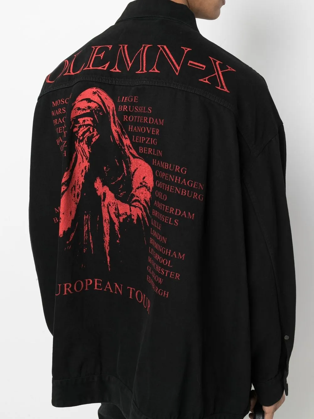 Solemn-x Oversized Denim Jacket In Black