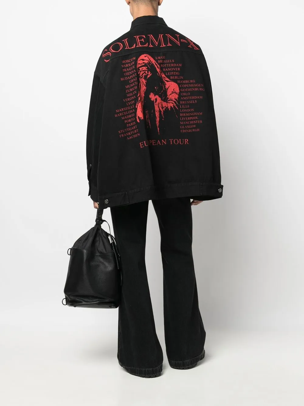 Raf Simons Solemn-x Oversized Denim Jacket In Black | ModeSens