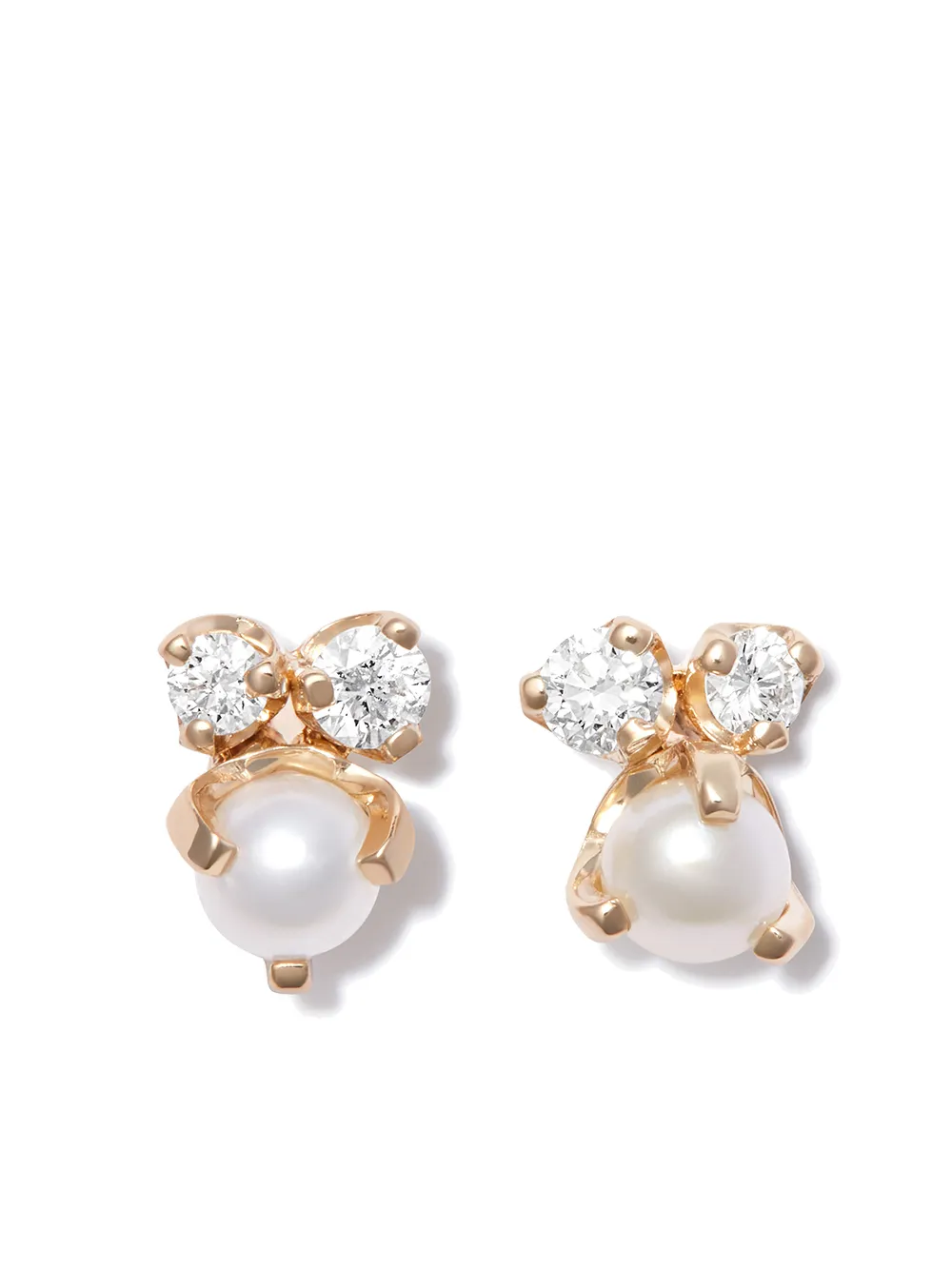 

Zoë Chicco 14kt yellow gold trio diamond pearl stud earrings