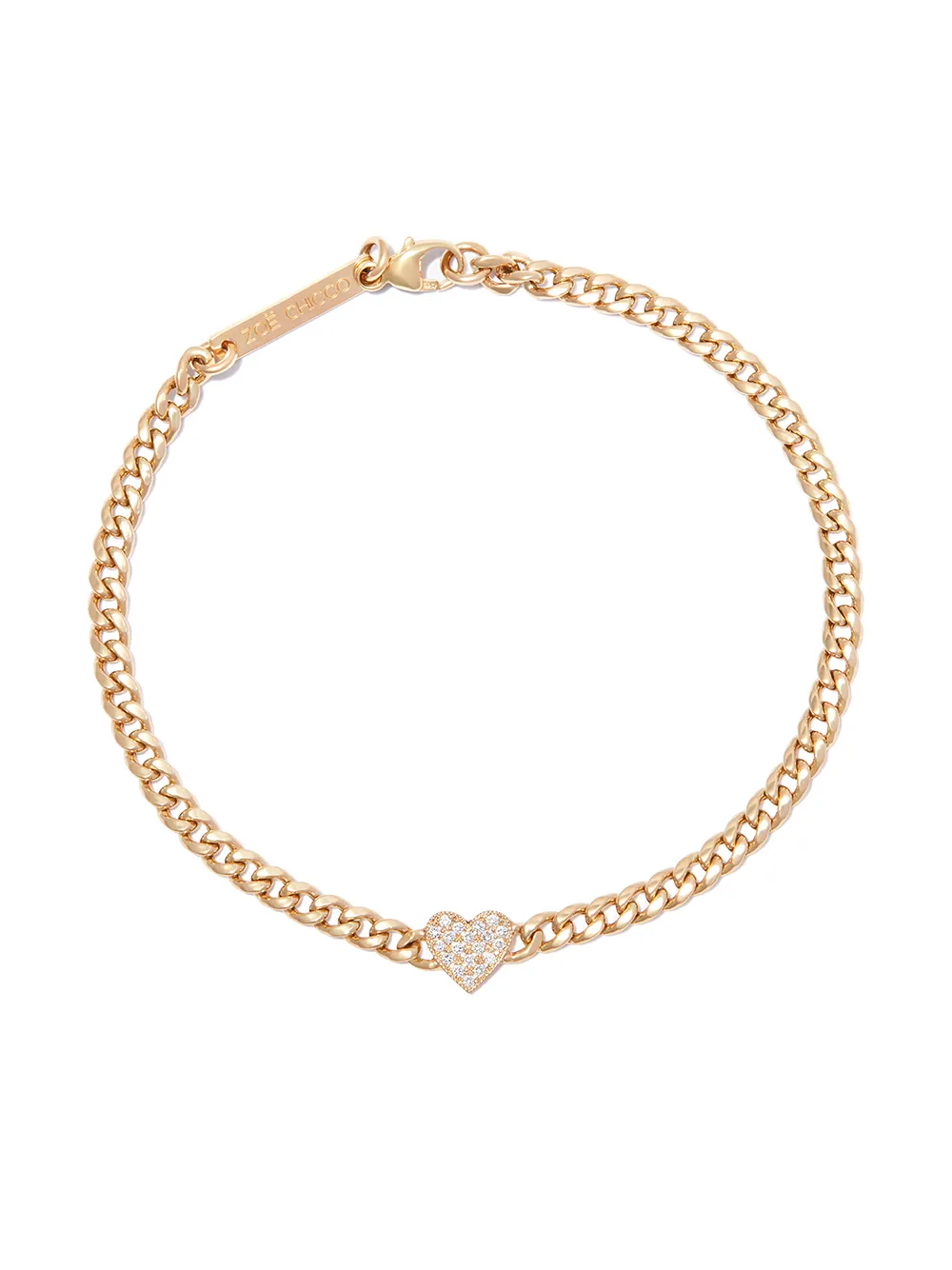 

Zoë Chicco pulsera de cadena con dije de corazón en oro amarillo de 14kt con diamante - Dorado