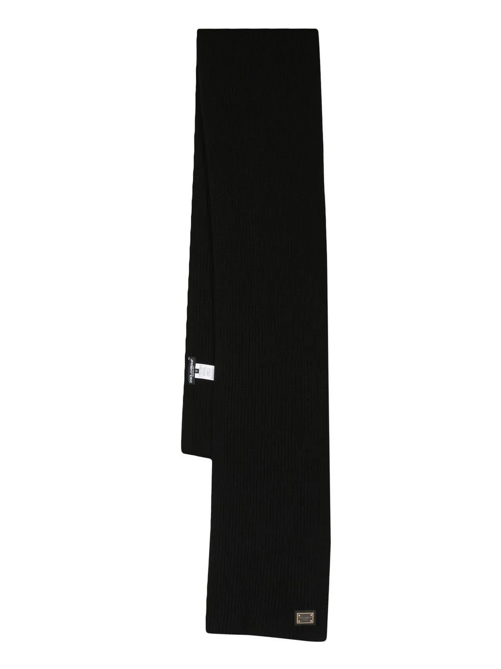 

Dolce & Gabbana pashmina con placa del logo en tono dorado - Negro