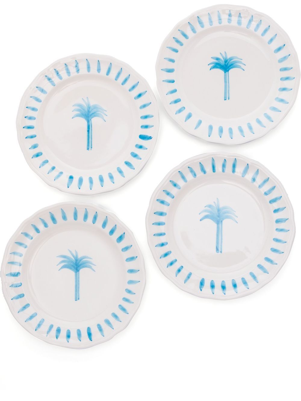 

Les-Ottomans The Palms set of four ceramic plates - Neutrals