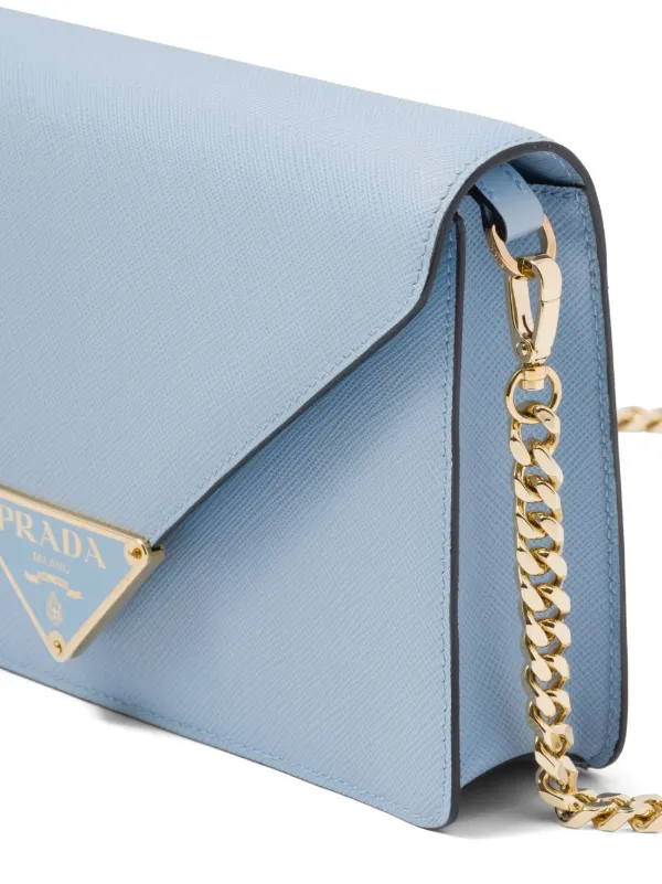 【PRADA】プラダ ロゴプレート ショルダーバッグ Prada プラダ ロゴプレート ショルダーバッグ | ブルー
