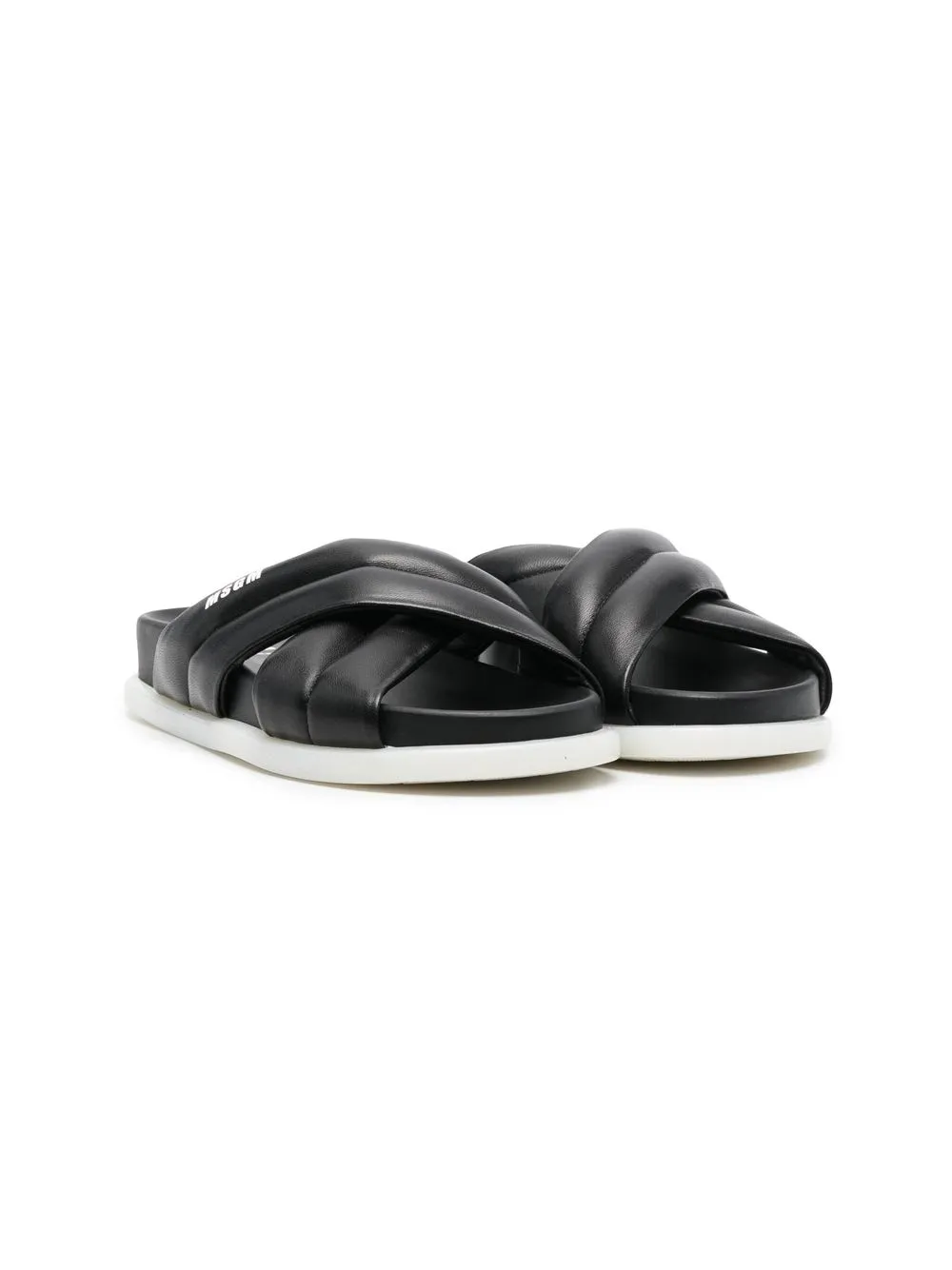 

MSGM Kids flip flops con tiras cruzadas - Negro