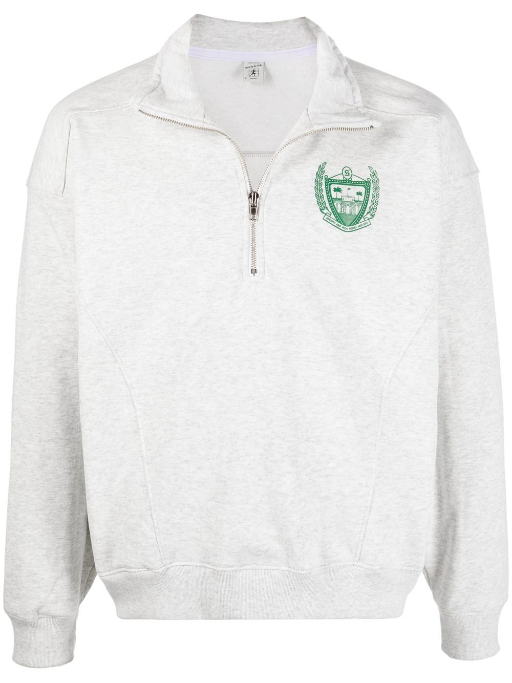 SPORTY AND RICH LOGO HALF-ZIP SWEATSHIRT